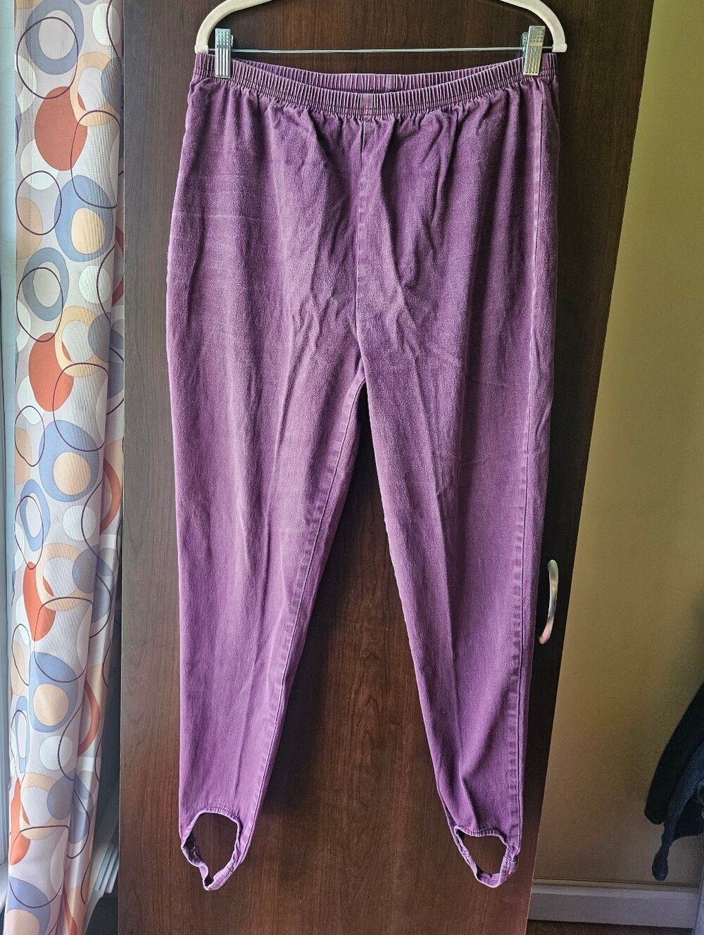 Vintage Cervelle Women's Purple Elastic-Waist Stirrup Pants Size XL